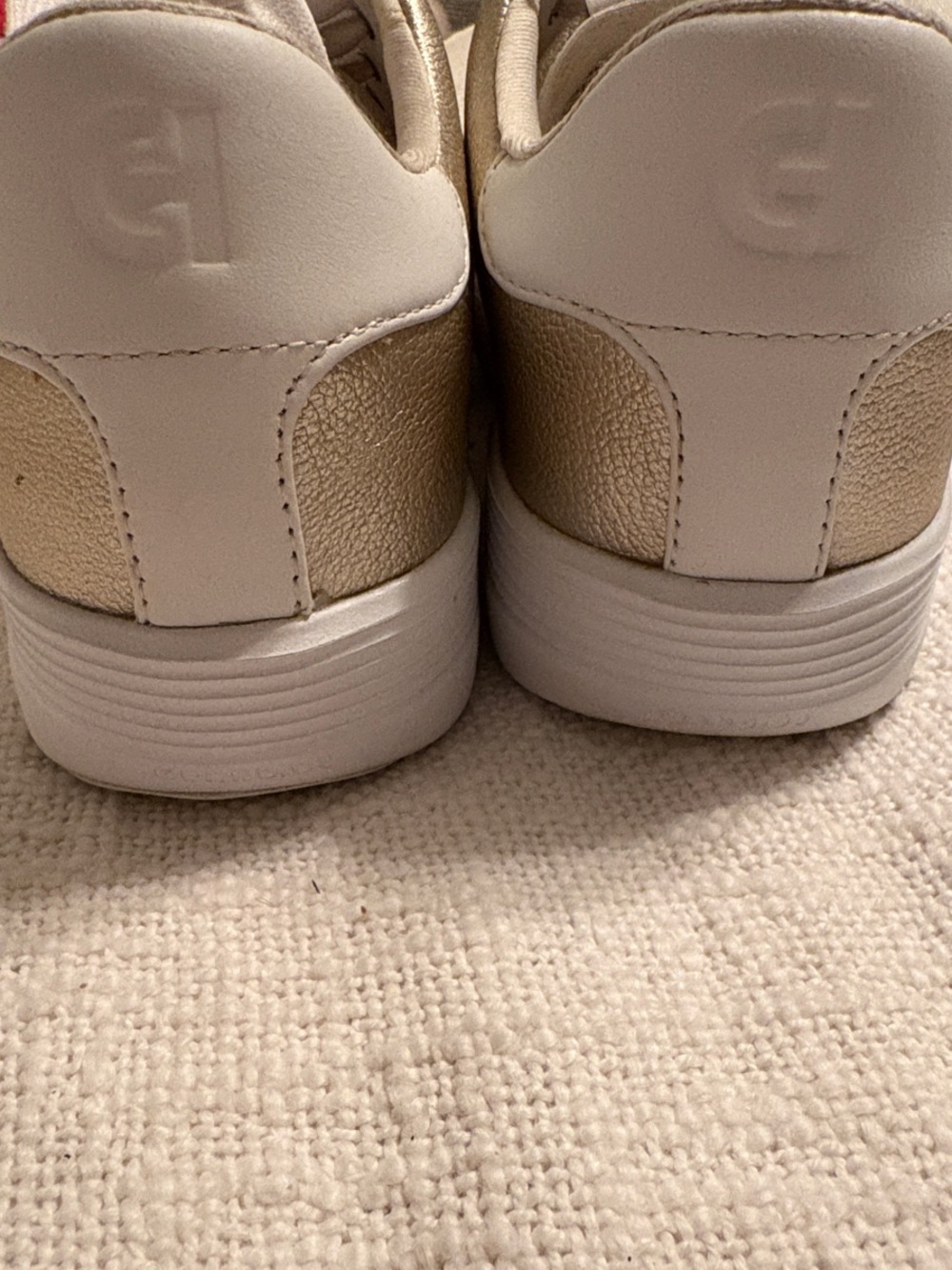 Cole Haan Women’s Metallic Gold Leather Lace-Up Sneakers - Picture 5 of 5